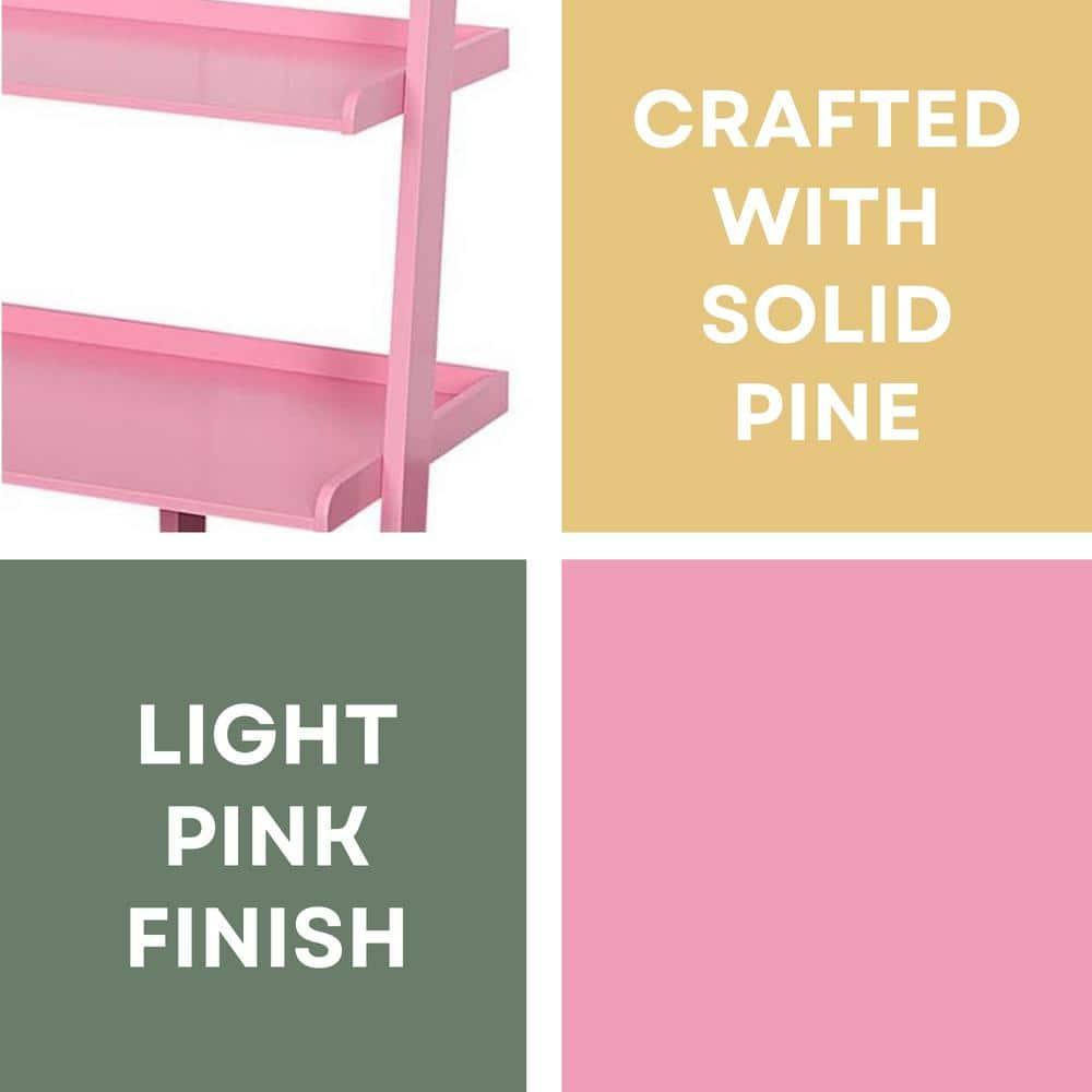 Convenience Concepts American Heritage Bookshelf Ladder, Light Pink