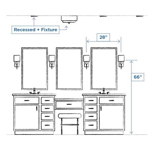 Progress Lighting Parallel 1-Light LED Bath Vanity Fixture, Steel, Satin Brass, Tubular Opal Glass Shade