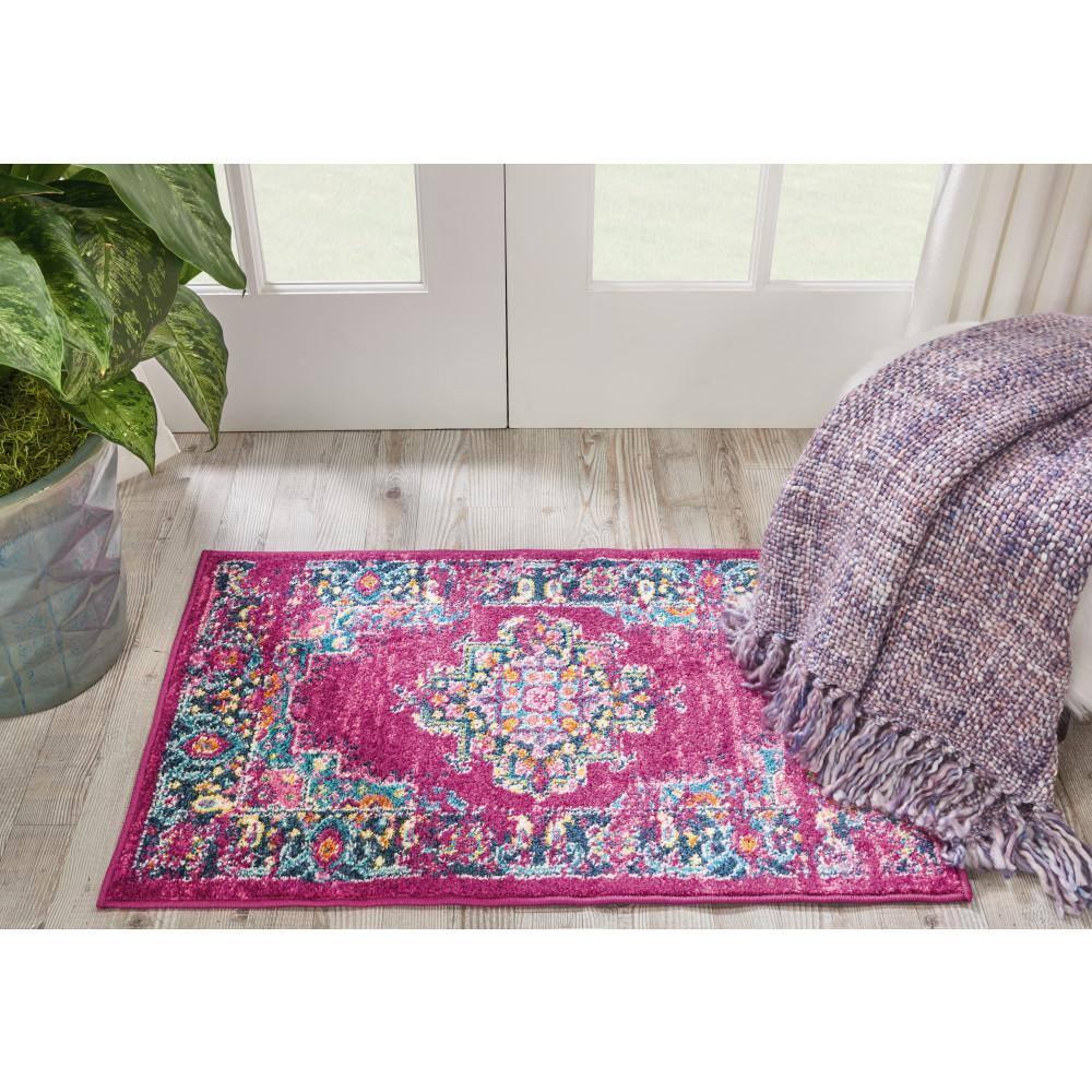 Nourison Passion Medallion Bohemian Indoor Rug Fuchsia 1'10" x 2'10"