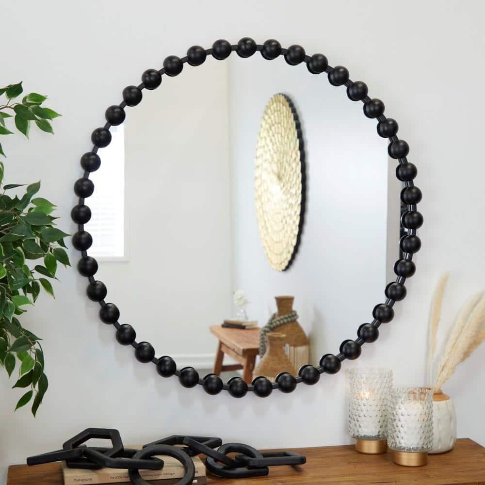Marlowe Beaded Round Metal Wall Mirror