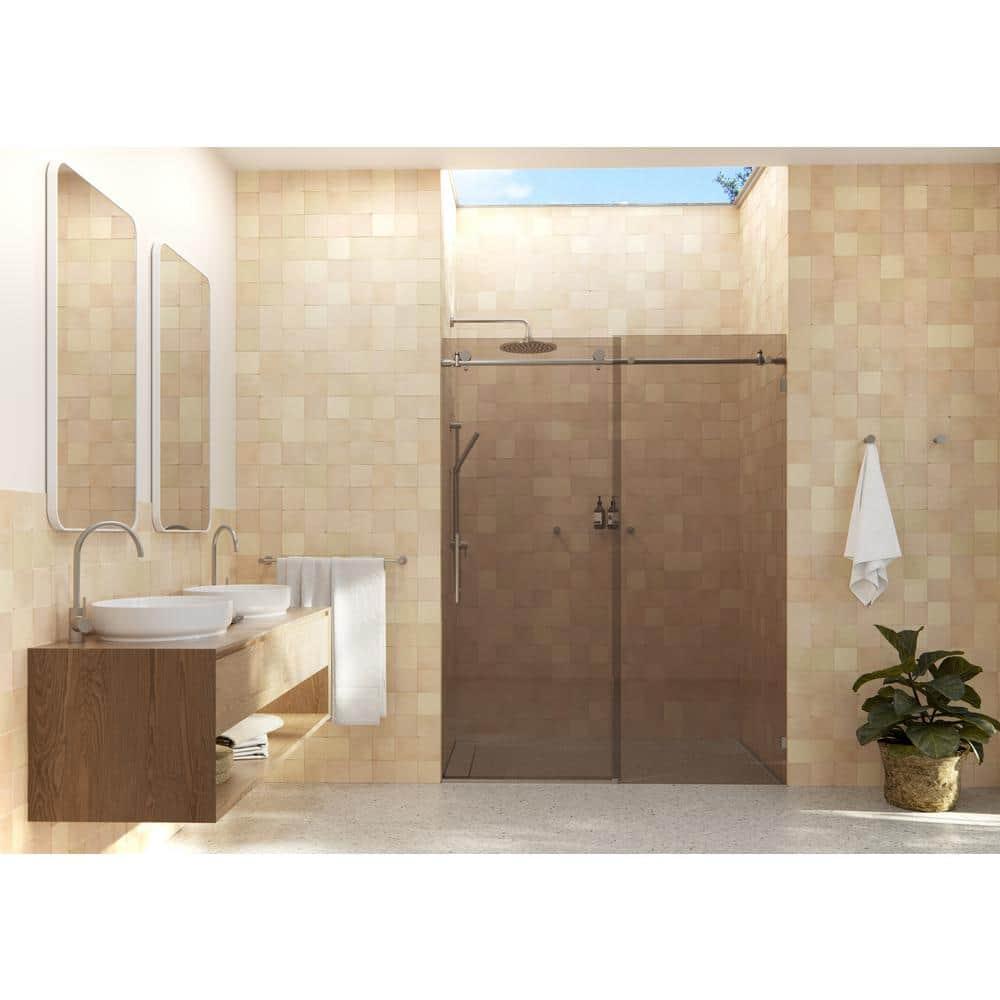 Equinox 56 - 60 in. x 78 in. Fully Frameless Tinted Sliding Shower Door