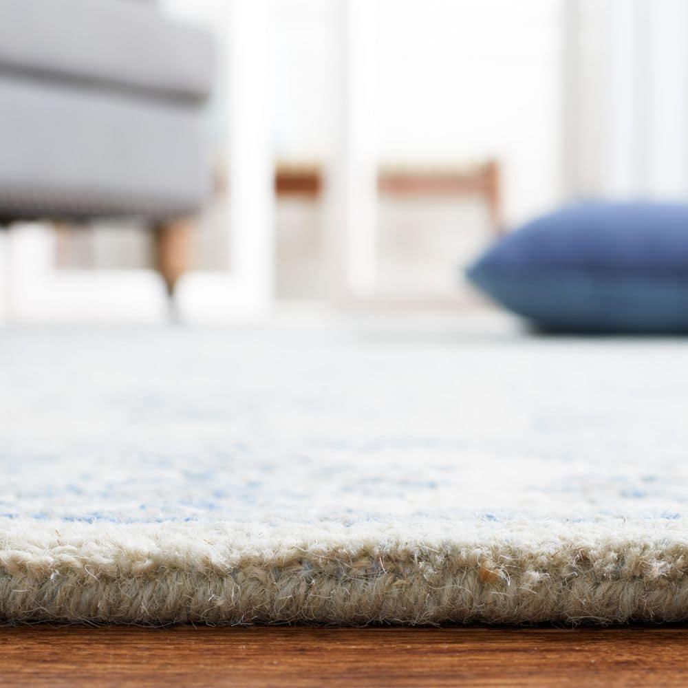 SAFAVIEH Micro-Loop Larry Oriental Area Rug, Light Blue/Ivory, 8' x 10'