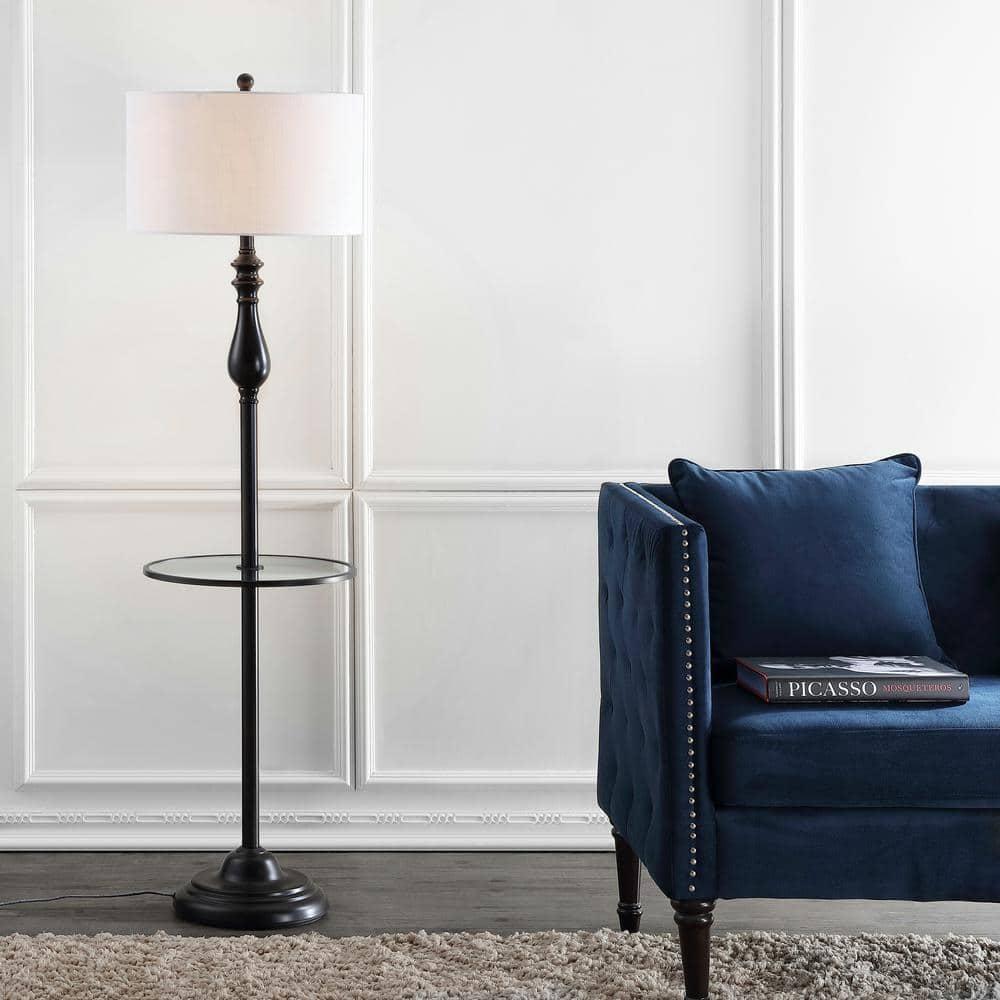 Rephen 60'' Black LED Swing Arm Floor Lamp with USB