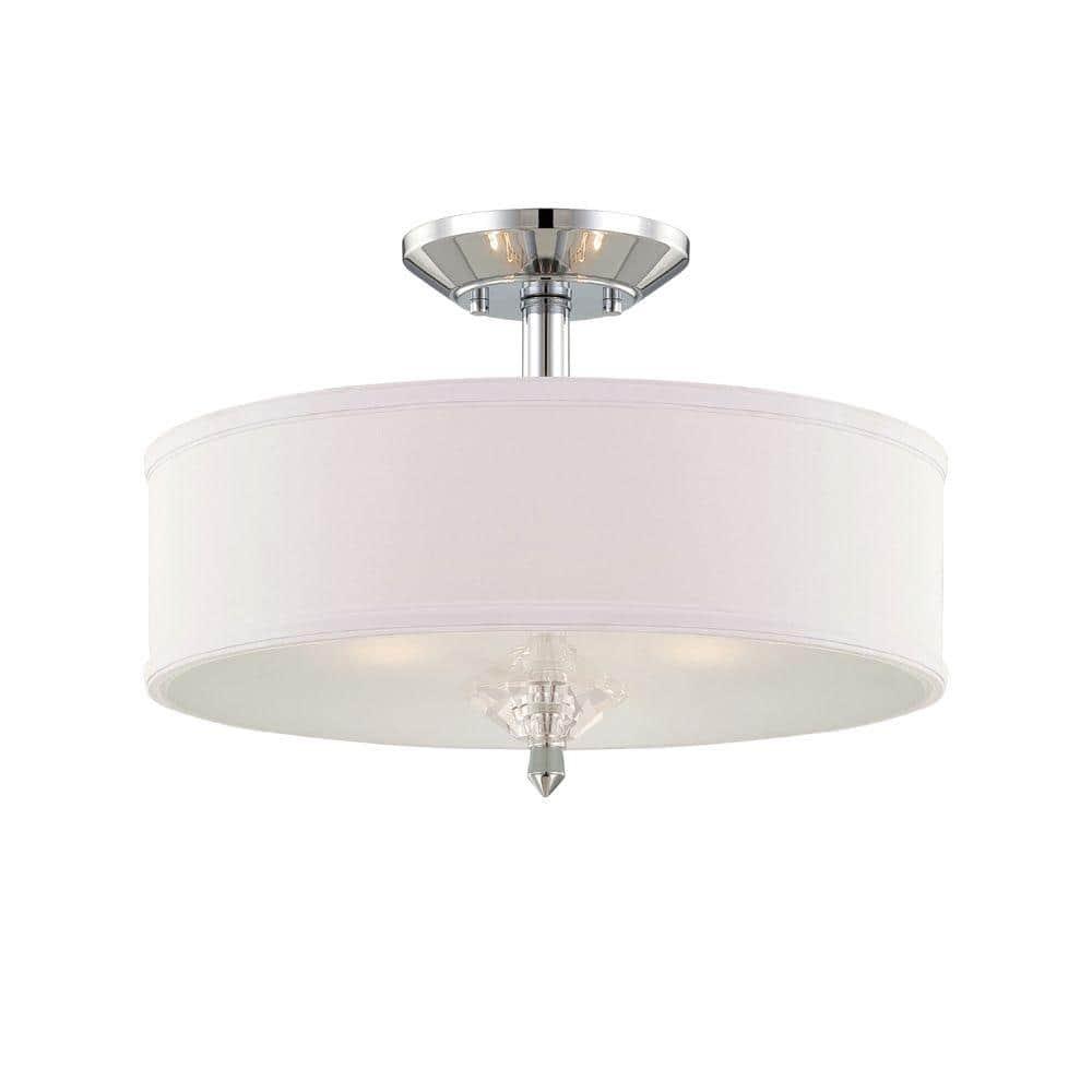 Palatial Chrome 15.75" Semi Flush Mount with Elongated Candles