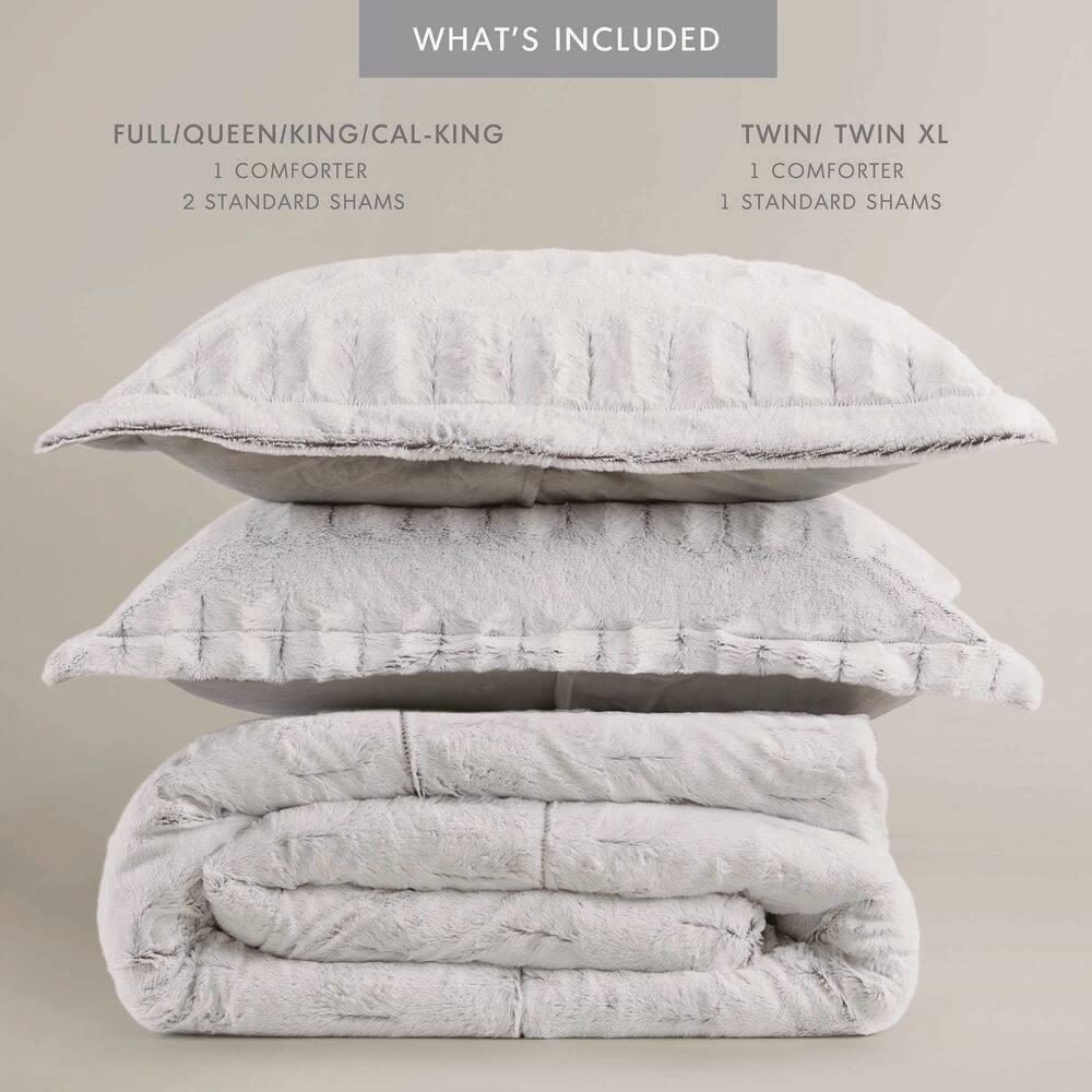 Madison Park Gia Back Print Long Fur Comforter Mini Set