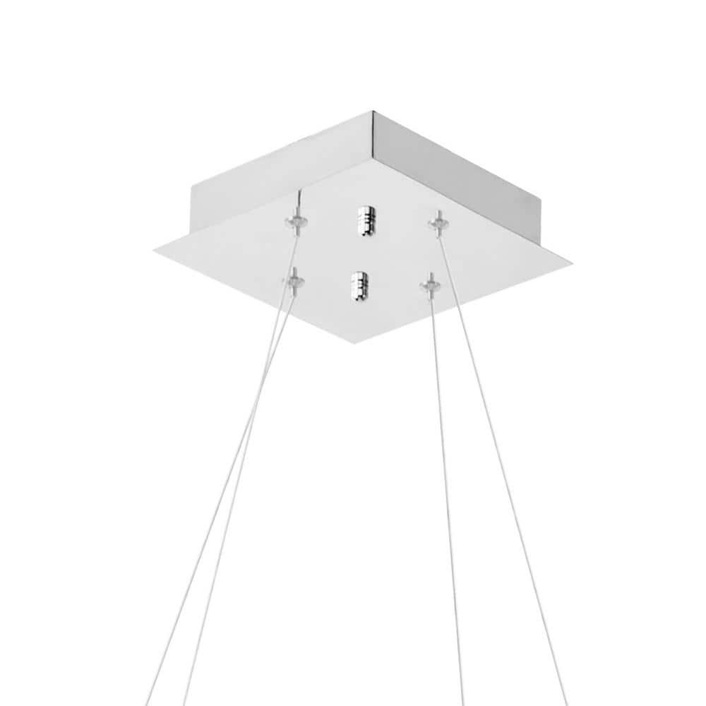 CWI Lighting Ring Transitional Metal LED Chandelier in Chrome