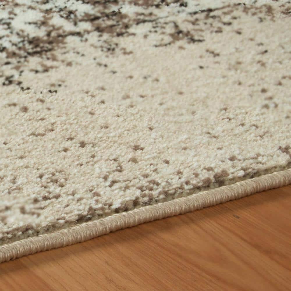 Bristol Abstract Damask Indoor Area Rug by Blue Nile Nills - 8' x 10', Beige-Brown
