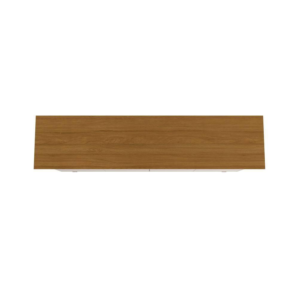 62.99" Yonkers Sideboard Off White/Cinnamon - Manhattan Comfort: Mid-Century Buffet Console