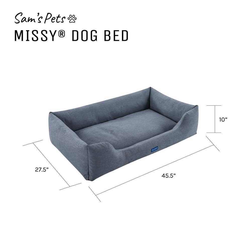 Sam's Pets Missy Large Navy Blue Rectangular Dog Bed