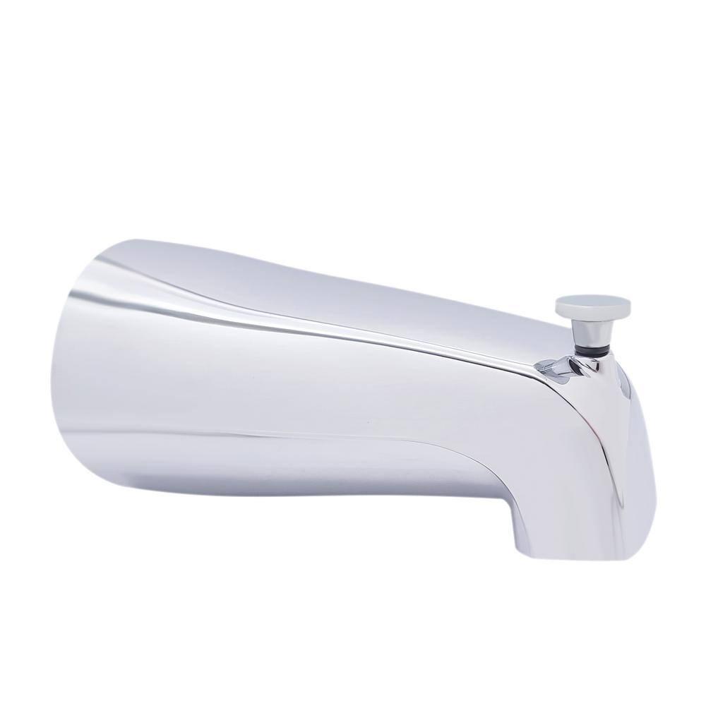 5-1/2" Reach Brass Wall Mount Tub Spout with Nose Diverter