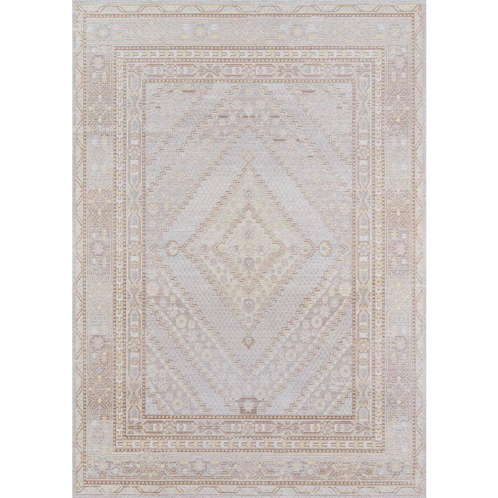 5'3"x7'3" Shapes Geometric Loomed Area Rug Gray - Momeni: Modern Indoor Low Pile Rectangle Carpet, Polyester