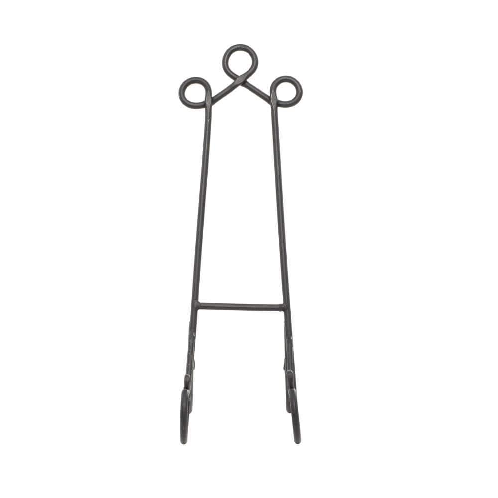 DecMode 6" x 18" Black Metal Scroll Easel, 1-Piece