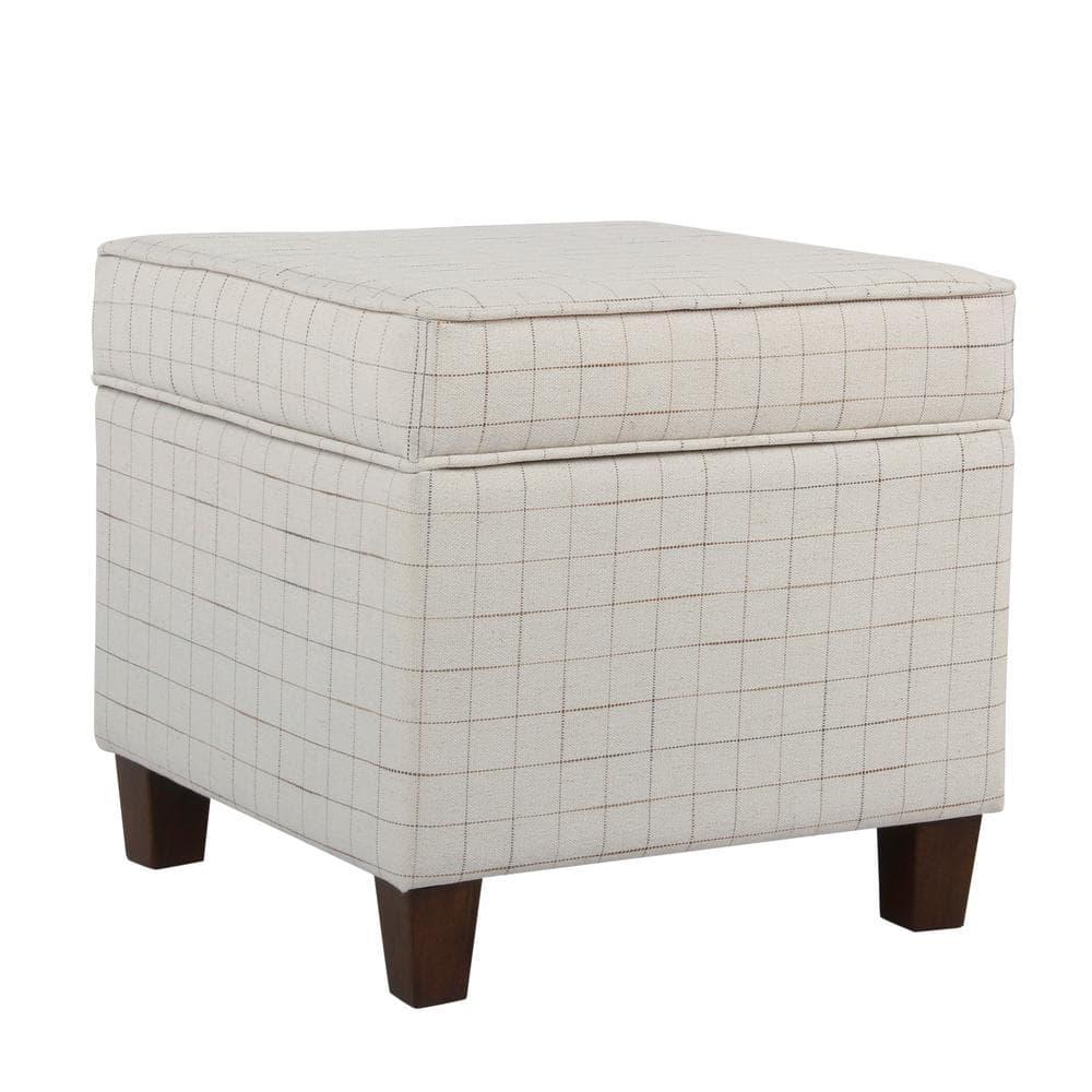 Cole Classics Square Storage Ottoman with Lift Off Top Natural - HomePop: Bedroom Bench, Footrest