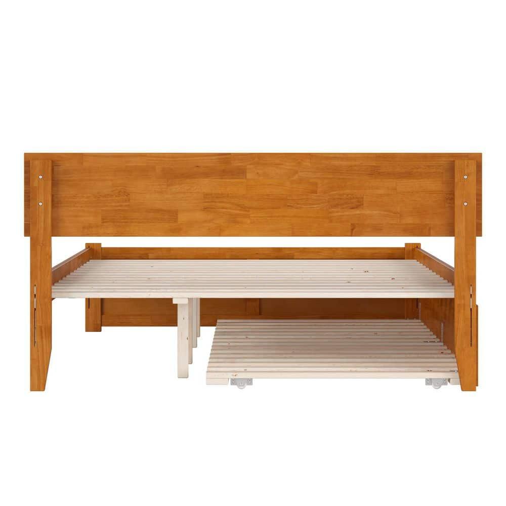 AFI Furnishings Orlando Solid Wood Platform Bed with Panel Footboard & Trundle