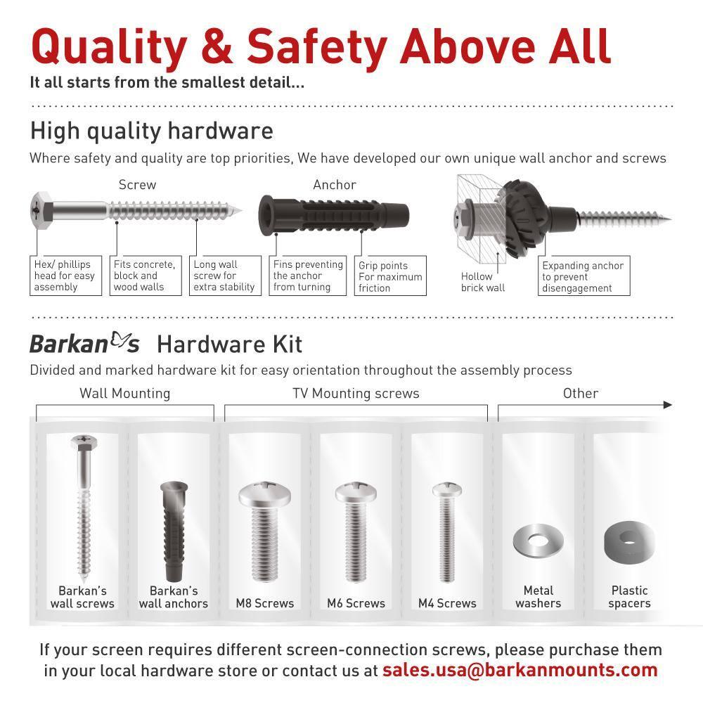 Barkan 13" - 65" Swivel & Tilt TV Wall Mount