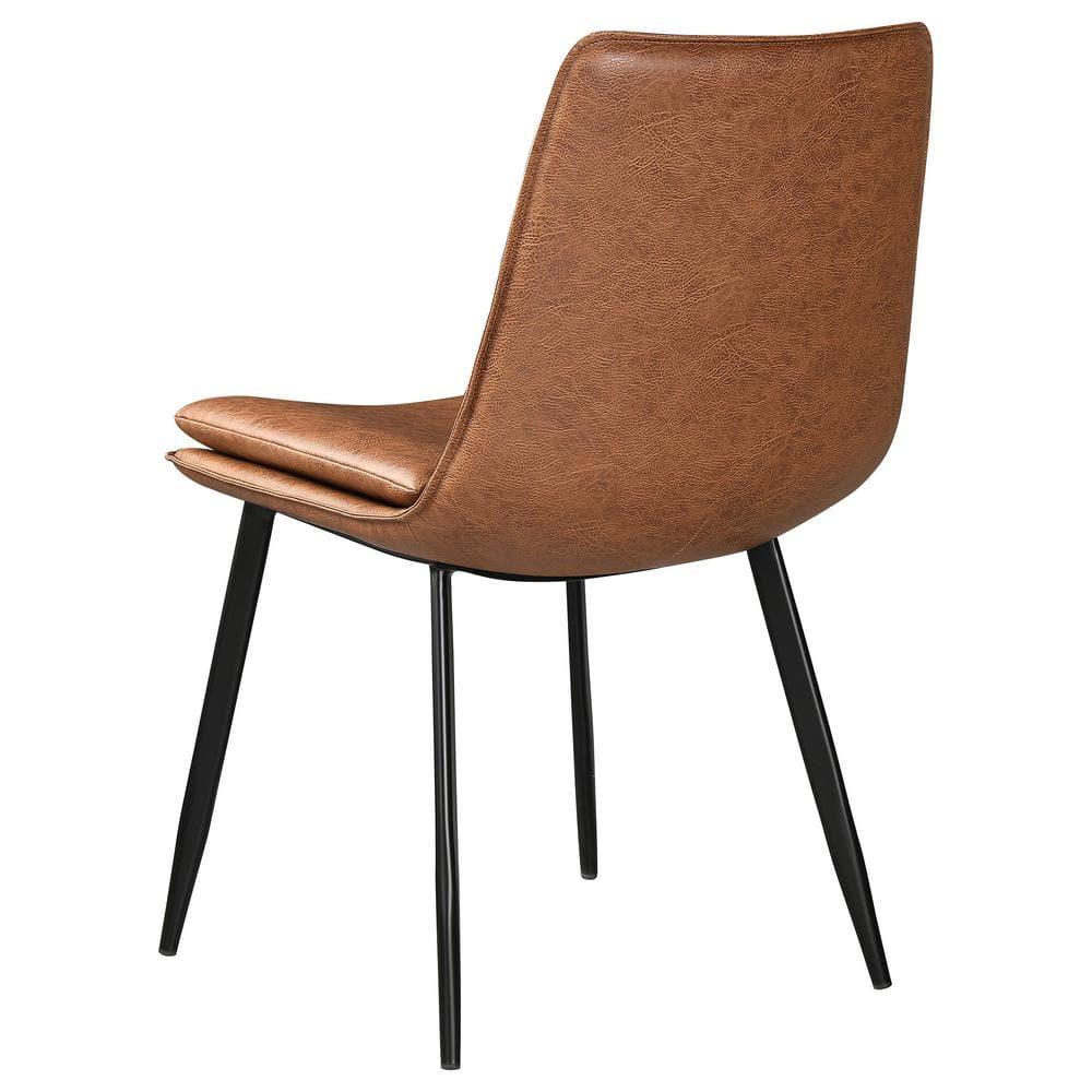 Coaster Ortega Faux Leather Padded Seat Dining Side Chair Coffee