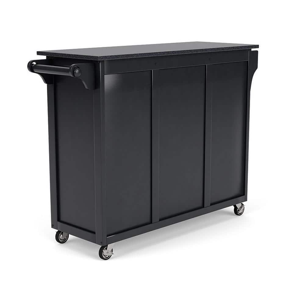 Homestyles Create-a-Cart Wood Kitchen Cart in Black