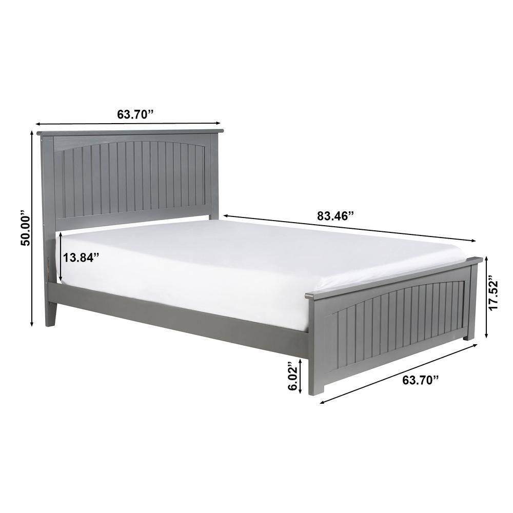 Nantucket Low Profile Solid Wood Platform Bed with Matching Footboard