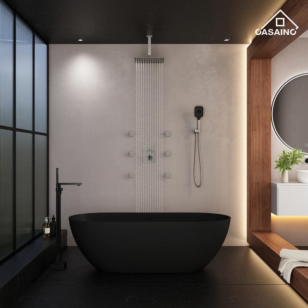 Revitalize 12 Inch Luxury Thermostatic Complete Shower System with Rough-in Valve