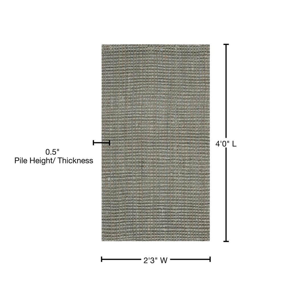Natural Fiber NF730 Hand Woven Indoor Accent Rug - Green/Grey - 2'3"x4' - Safavieh.