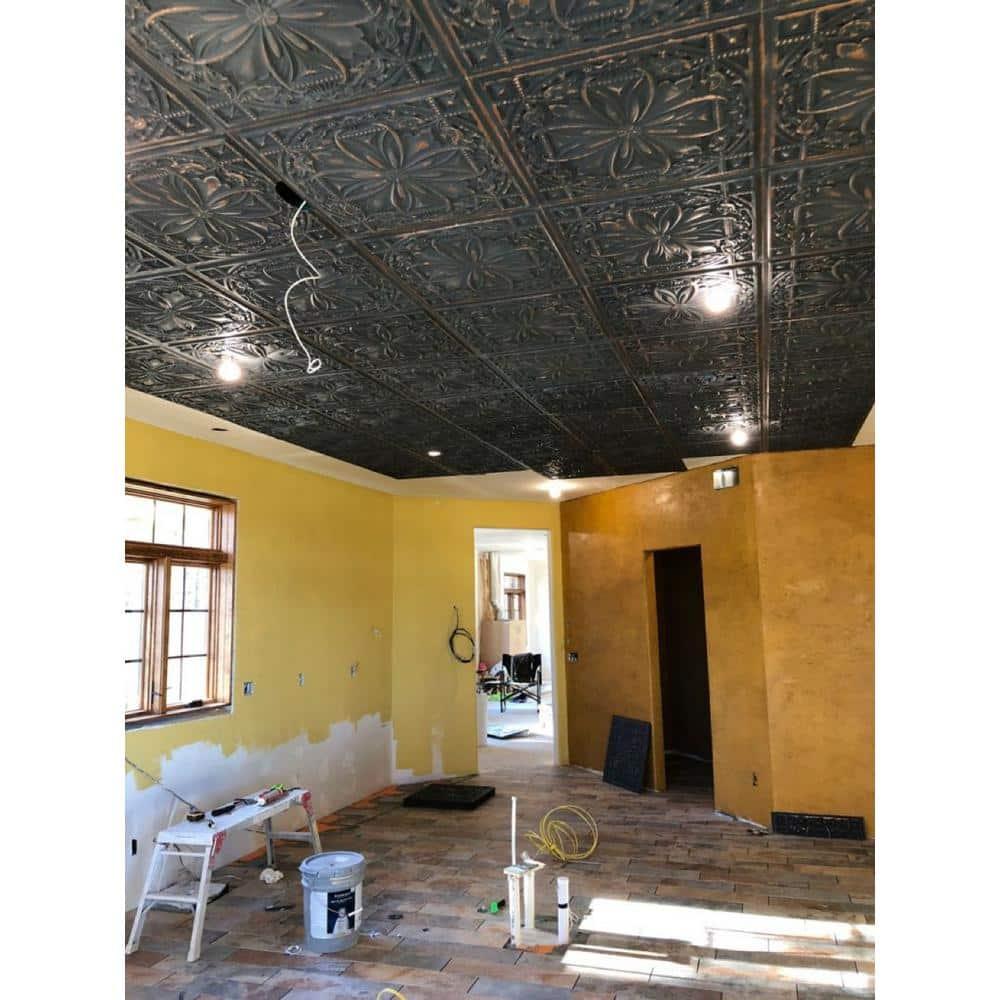 FromPlainToBeautifulInHours Milan 2 Ft. x 2 Ft. Drop-In or Glue-Up PVC Ceiling Tile & Reviews | Wayfair