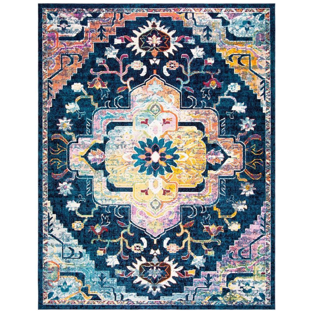 Crystal CRS501 Loomed Indoor Area Rug - Navy/Fuchsia - 8'x10' - Safavieh