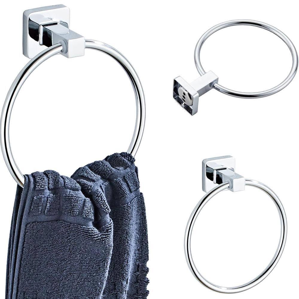 Chrome Bathroom Hardware Set 4 Pieces,Bathroom Accessories Set Stainless Steel Wall Mounted, Hand Towel Bar, Towel Ring, Robe Towel Hooks,Toilet Paper Holder,Towel Bar Set, 23.6 Inch