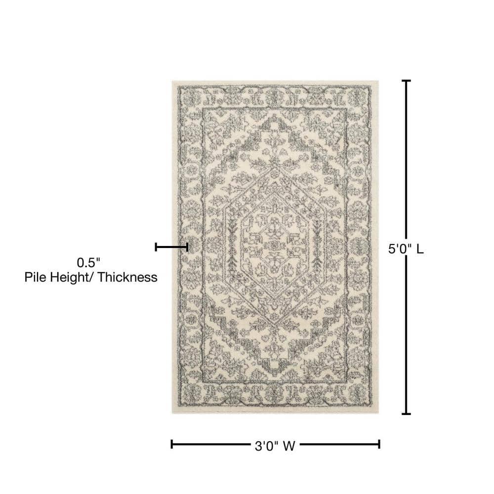Adirondack ADR108 Power Loomed Accent Rug - Ivory/Silver - 3'x5' - Safavieh.