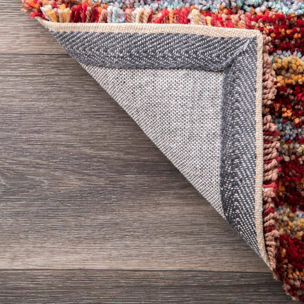 8'x10' Drey Ombre Shag Area Rug Red - nuLOOM: Modern High Pile Tufted Indoor Rectangle, Polyester, Multi-Stripe Design