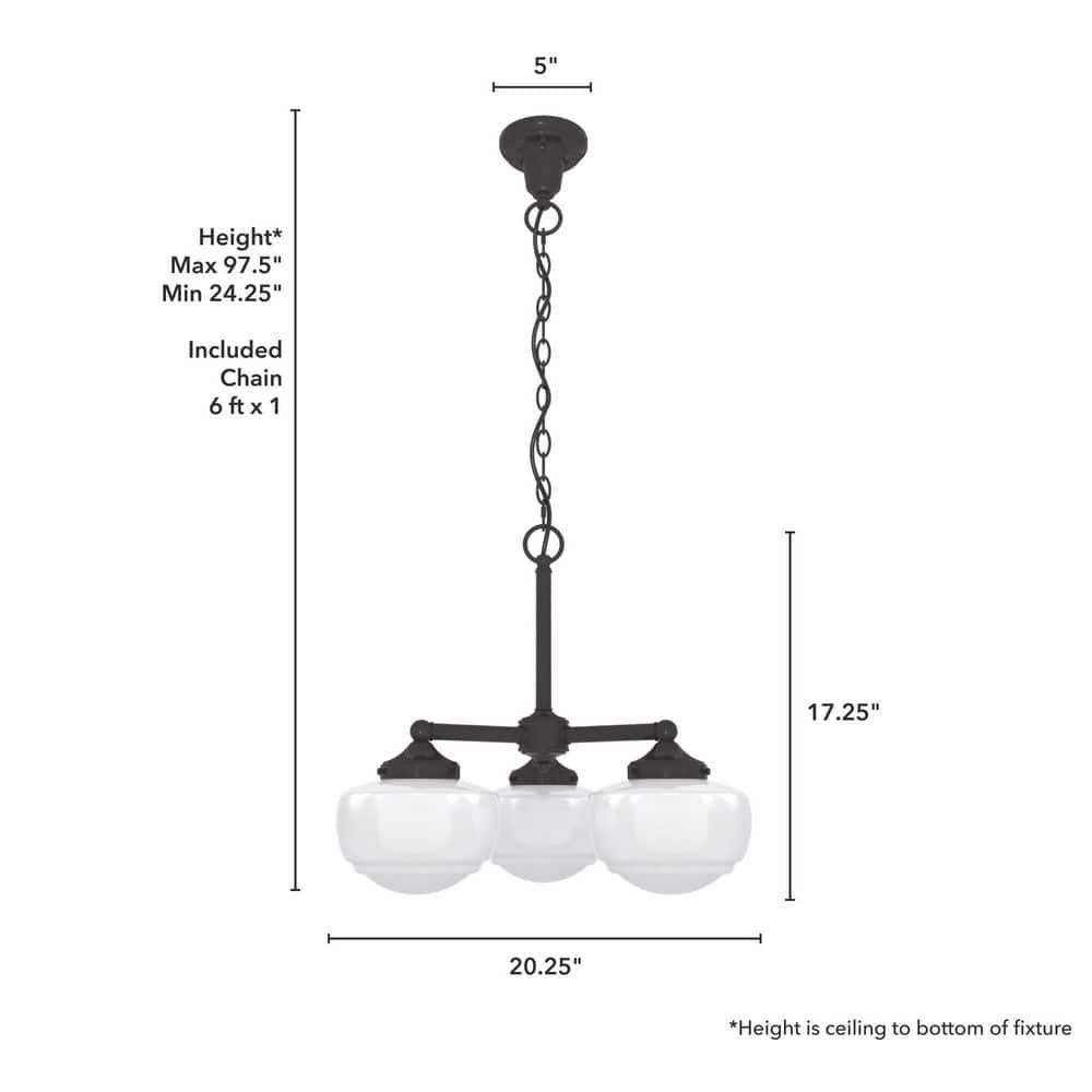 Hunter Fan Hunter Saddle Creek 3 Light Chandelier Ceiling Light Fixture