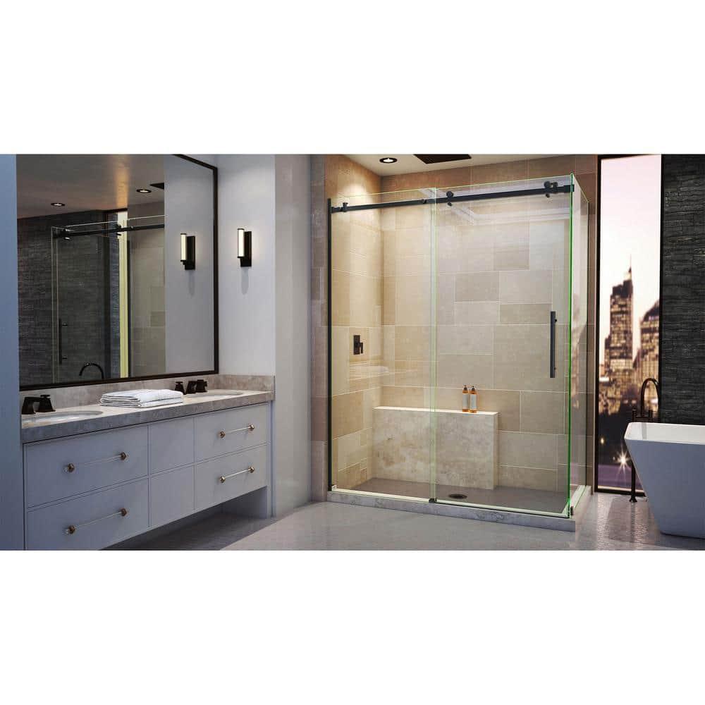 Enigma Air 60.38" W x 34.75" D x76" H Frameless Rectangle Walk In Shower Enclosure