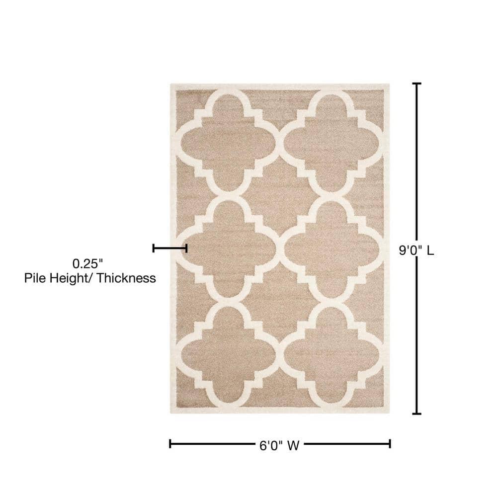 Amherst AMT423 Power Loomed Indoor Area Rug - Wheat/Beige - 6'x9' - Safavieh