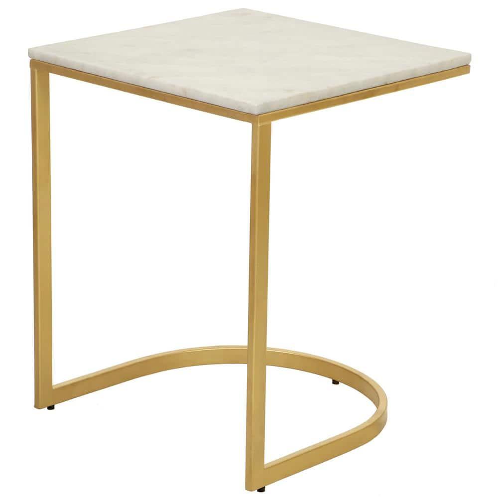 Carolina Living Lorelie Accent Table - White/Gold