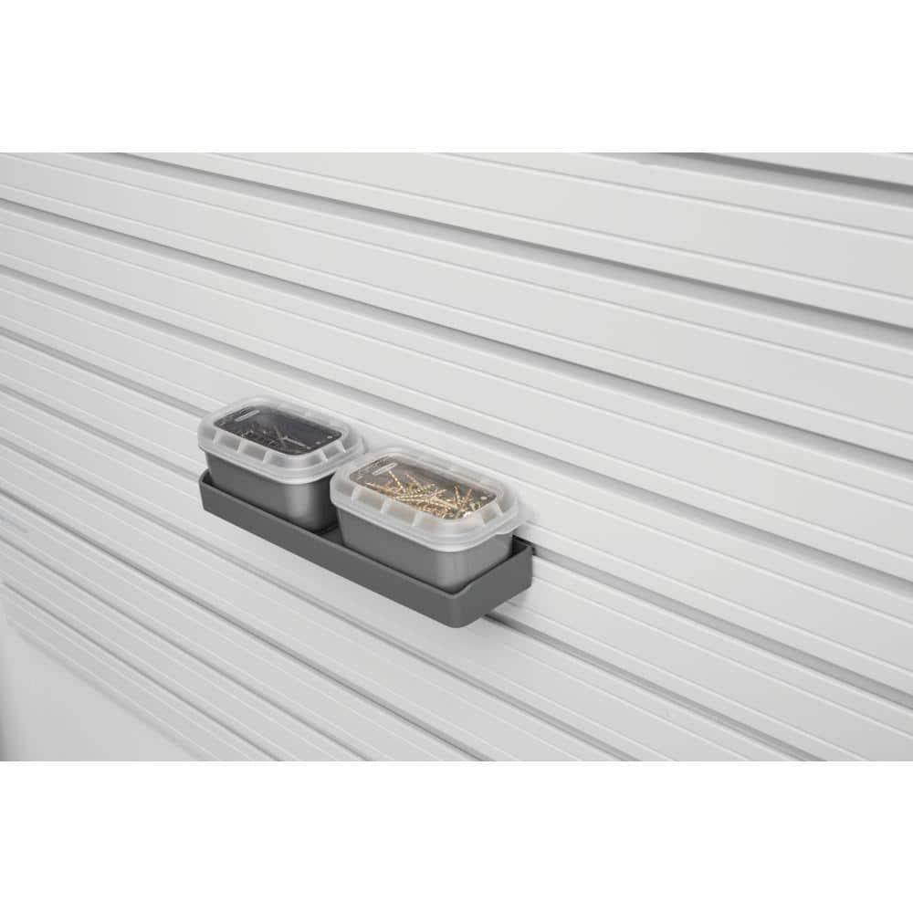 Rubbermaid Garage FastTrack Wall Bench Blox Bin (2-Pack), Gray