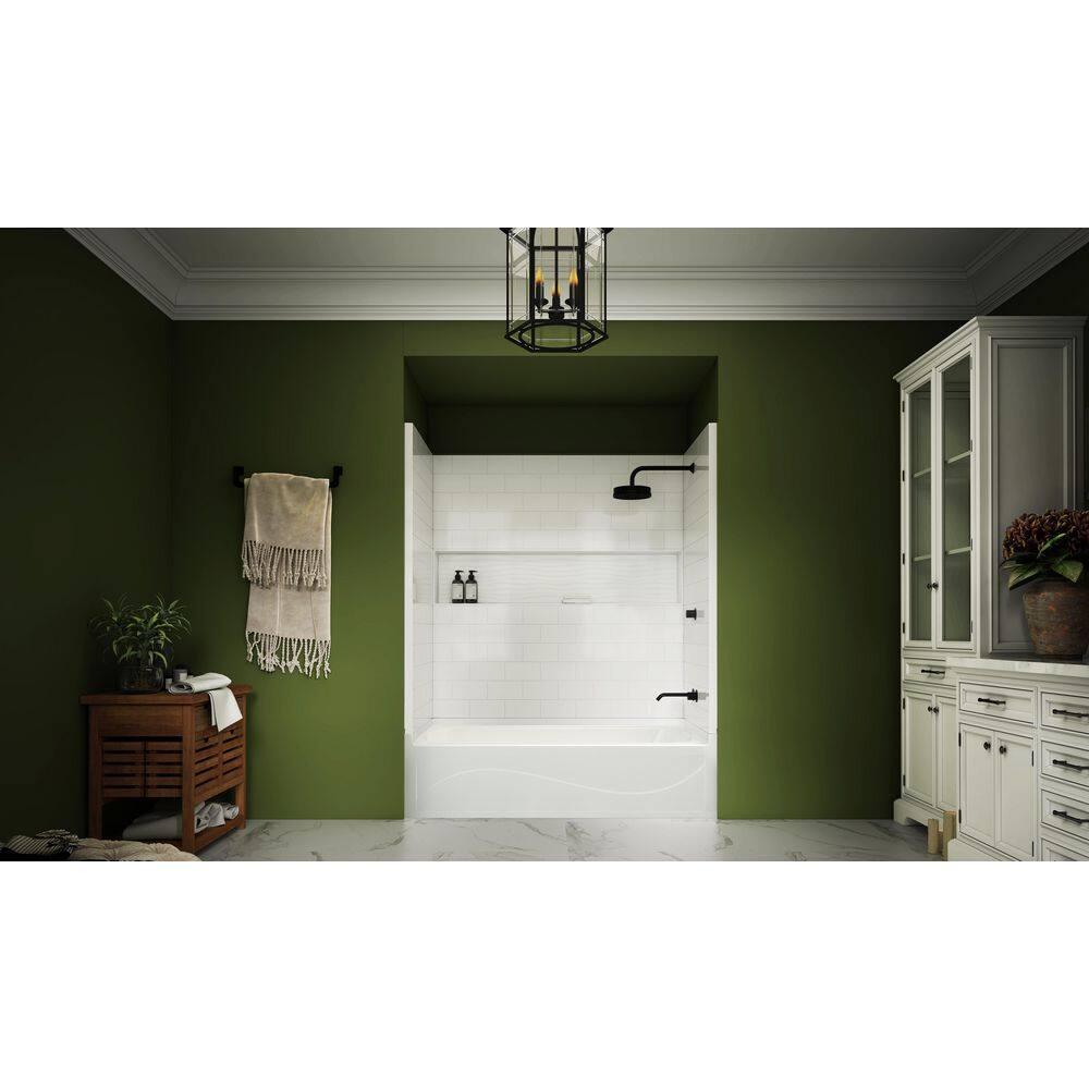 60" x 32" 4-Piece Direct-to-Stud Alcove Tub Surround With Left Drian Soaking Bathtub Combo