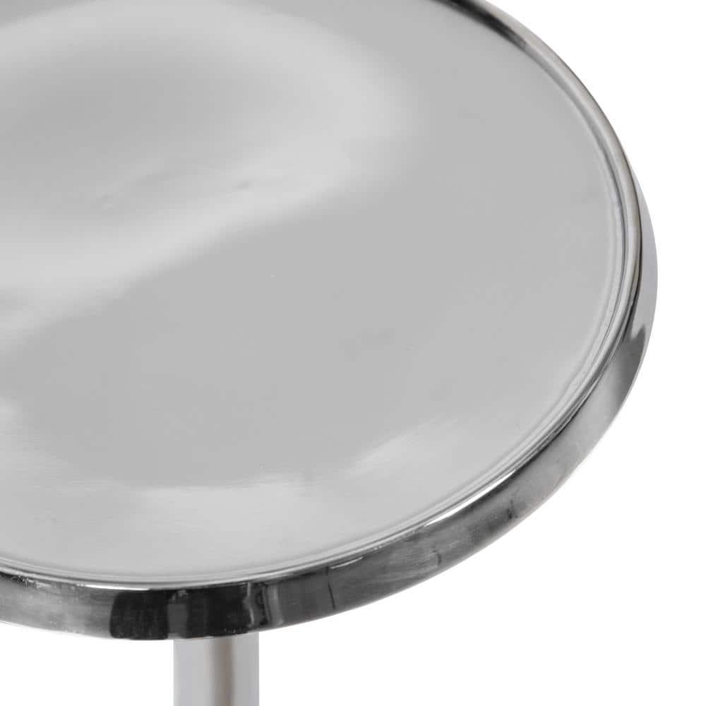 Kate and Laurel Sanzo Round Metal Drink Table, 9x9x23, Silver