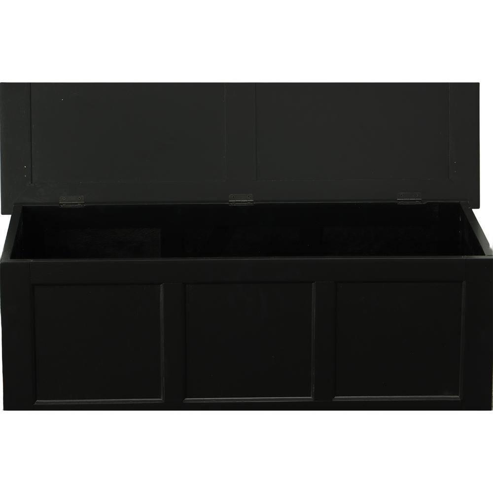 Carolina Living Hayden Blanket Chest Antique Black: Coffee Table, Linen Storage, Wood Frame