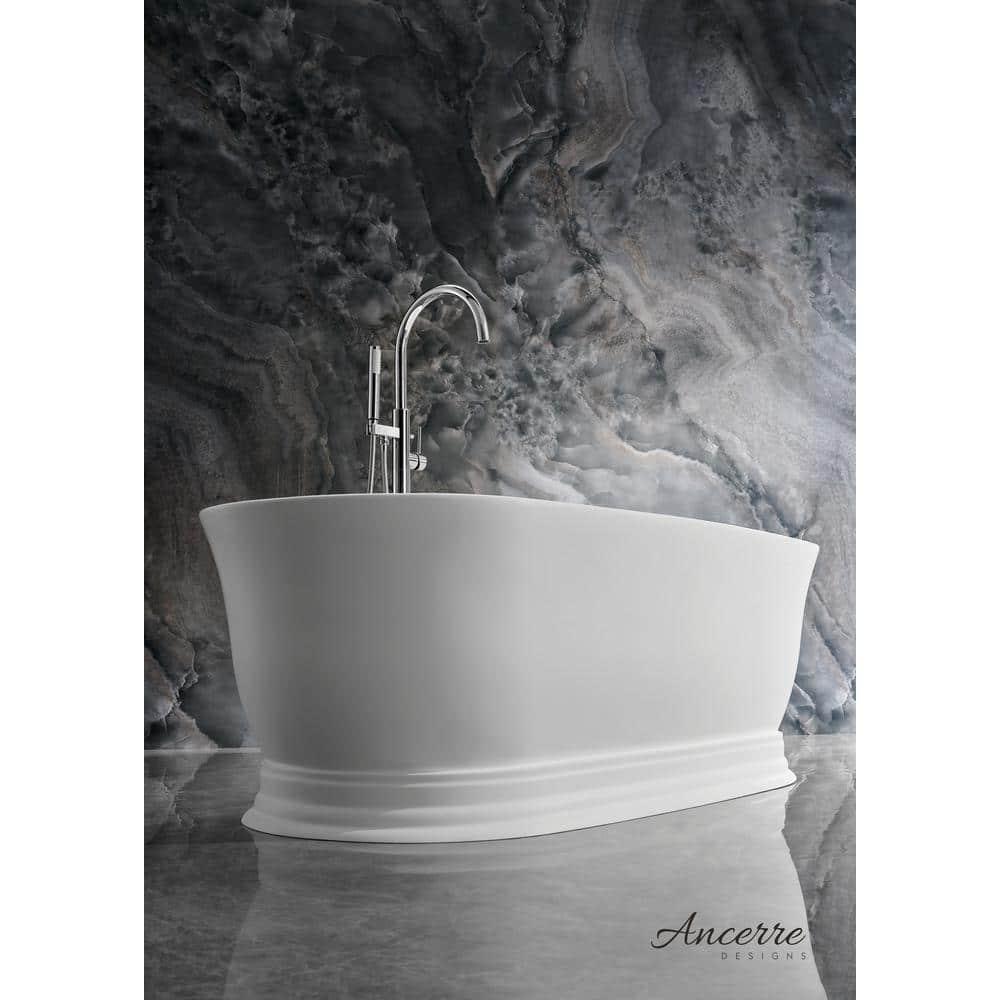 Ancerre Designs Heritage 70.9'' x 31.5'' Freestanding Soaking Solid Surface Bathtub FSBT-SS-HERITAGE-71-MW