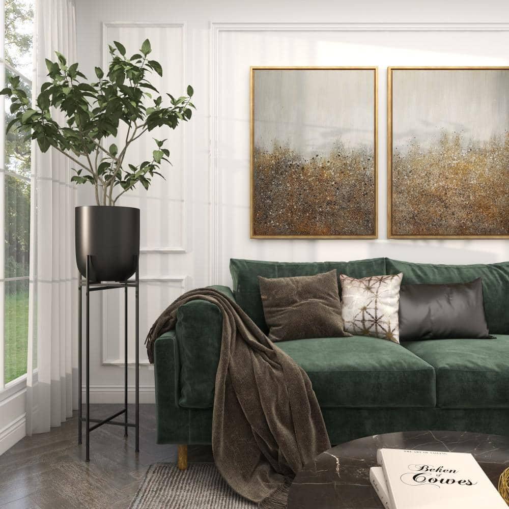Olivia & May Modern With Stand Iron Planter Pots Black