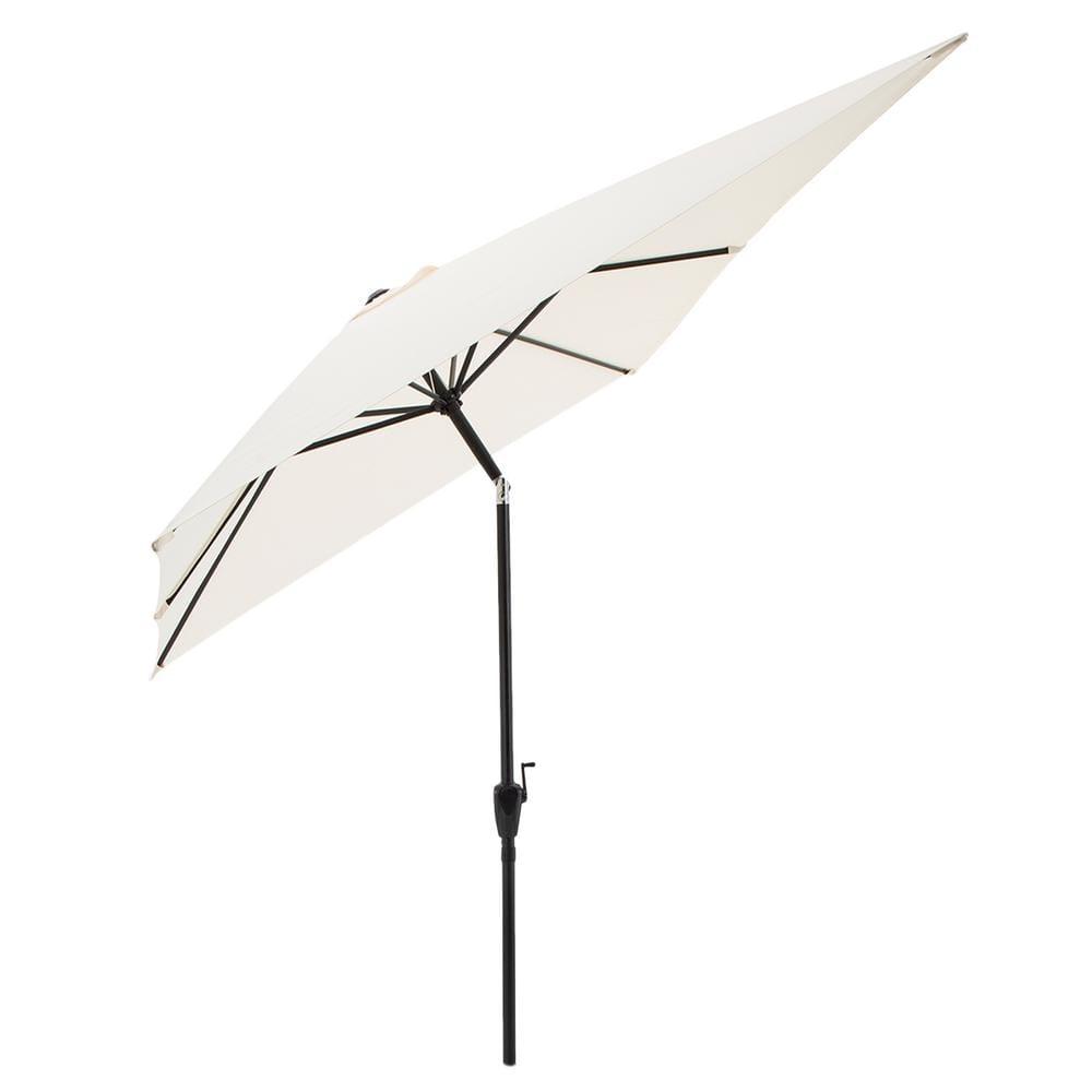 Rectangular Patio Umbrella - 10 Ft Easy Crank Sun Shade with Push Button Tilt for Outdoor Furniture, Deck, Backyard, or Pool by Pure Garden (Beige)
