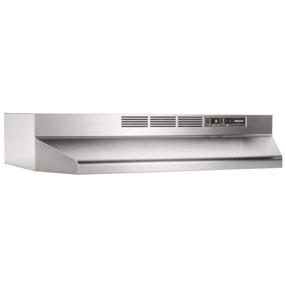 Broan NuTone 30" Stainless Steel Ductless (Non-Vented) Under Cabinet Range Hood with Charcoal Filter