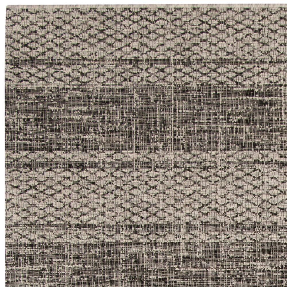 Courtyard CY8736 Power Loomed Indoor and Outdoor Area Rug - Light Grey/Black - 6'7"x6'7" - Safavieh