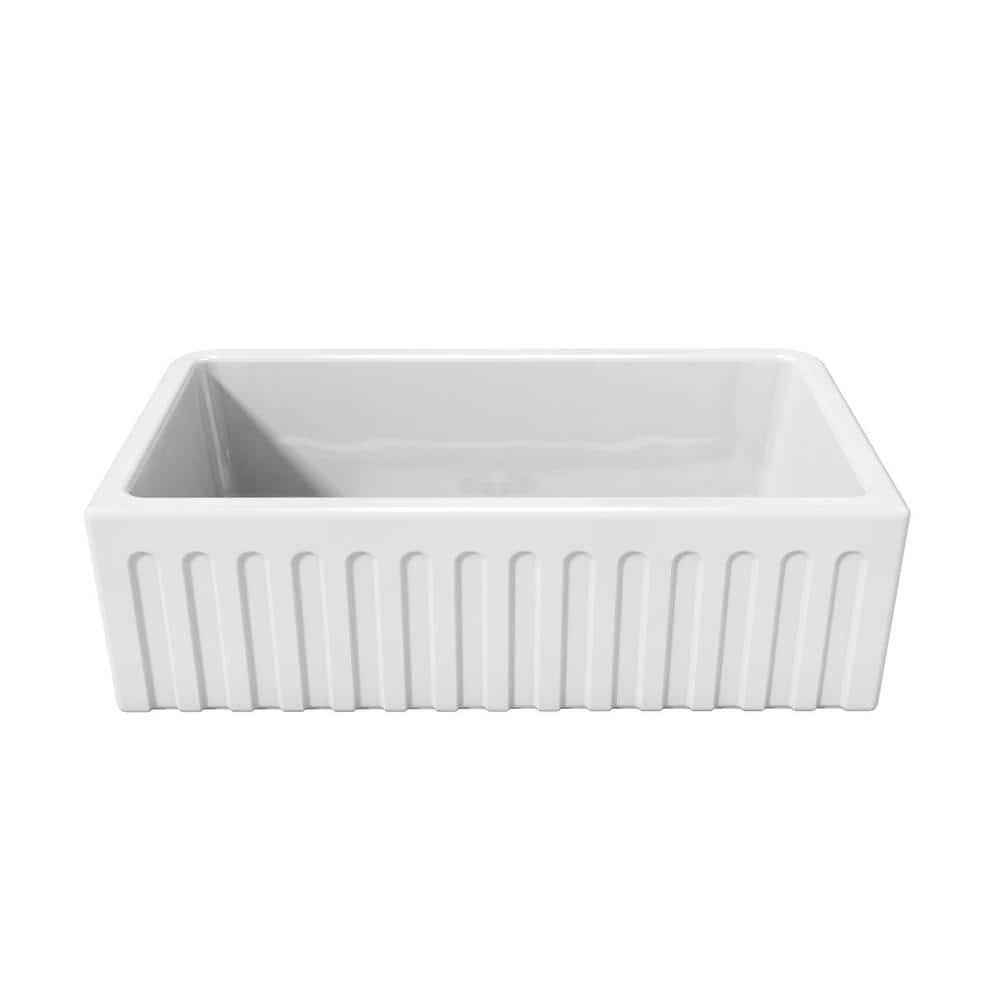 Latoscana LFS3318W 33 in. Fireclay Single Bowl Kitchen Sink