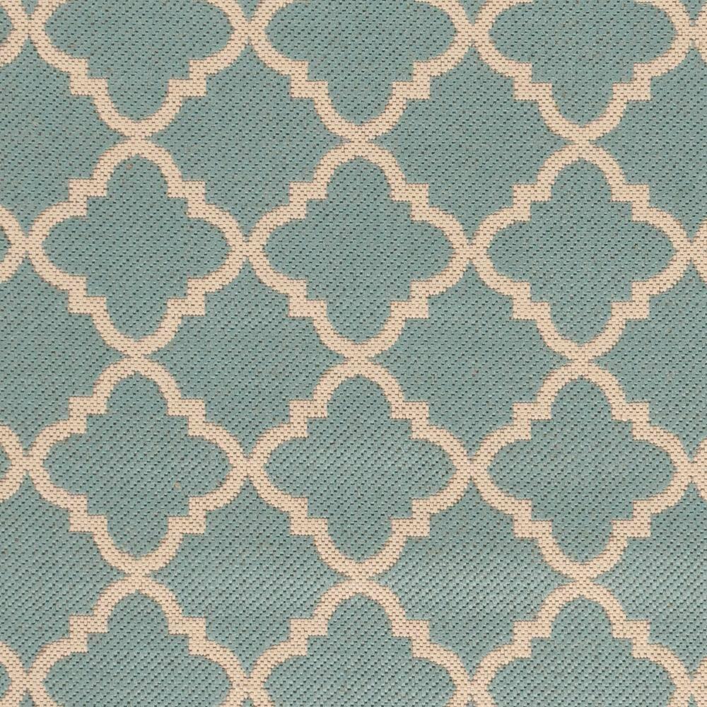 SAFAVIEH Beach House Nima Trellis Indoor/Outdoor Area Rug Aqua/Cream, 5'3" x 7'6"