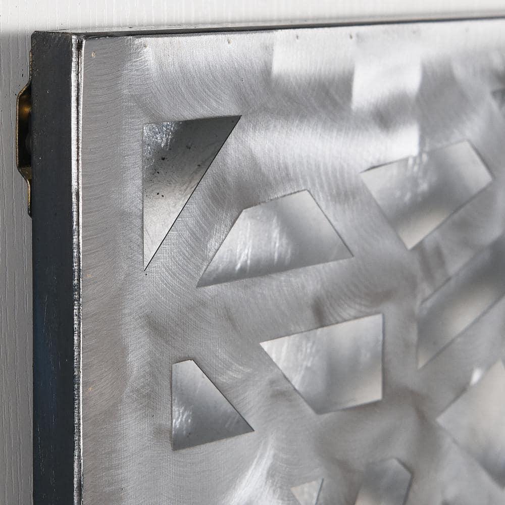 Empire Art Direct PSL-19309-3232 'Silver Enigma' Polished Steel Silver Leaf 3D Abstract Metal Wall Art