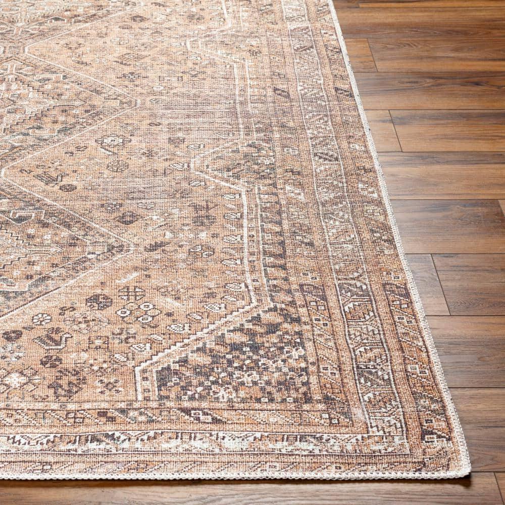 Cade Washable Rug - Orange / 5'3" x 7'3"