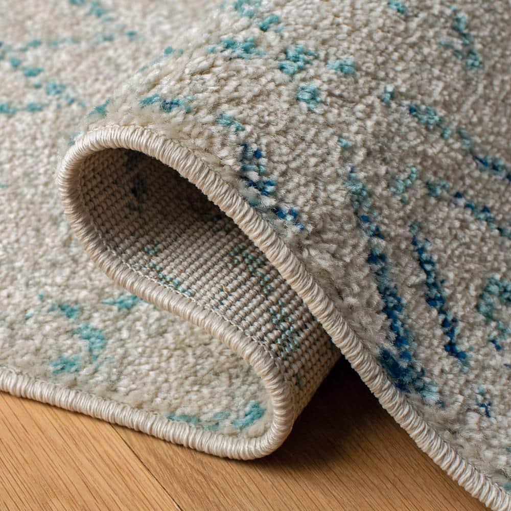 Madison 700 MAD798 Power Loomed Indoor Area Rug - Ivory/Aqua - 9'x12' - Safavieh