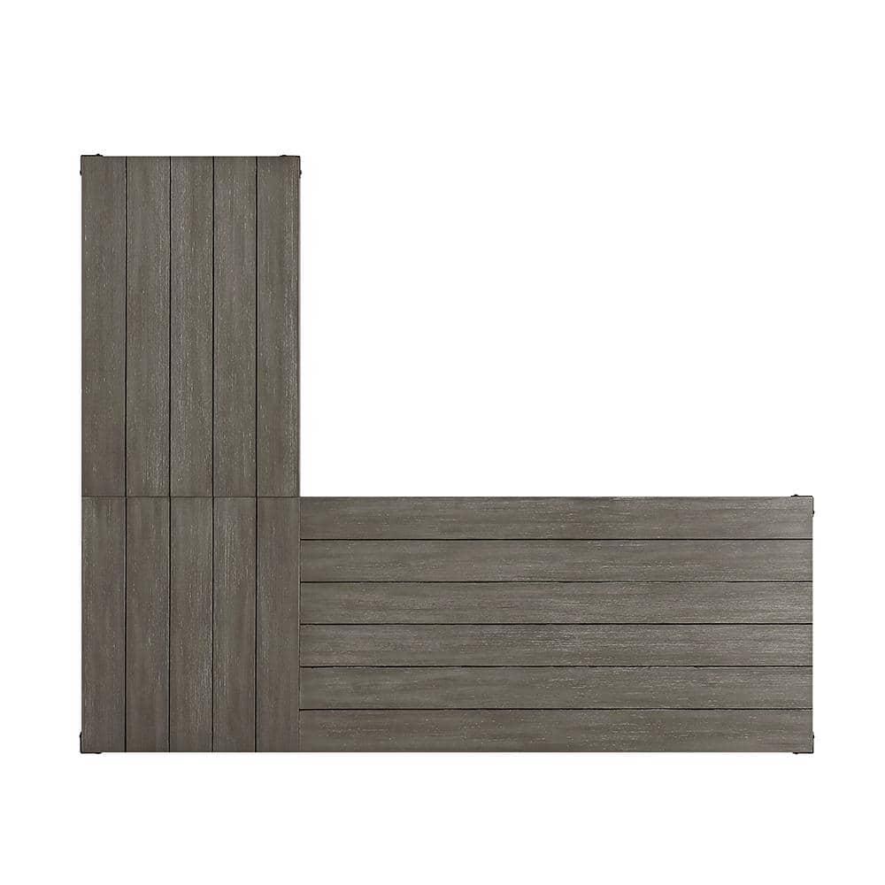 67" Talmar Writing Desk Weathered Finish Gray - Acme Furniture: L-Shaped, Lift-Top Storage, No Assembly Required