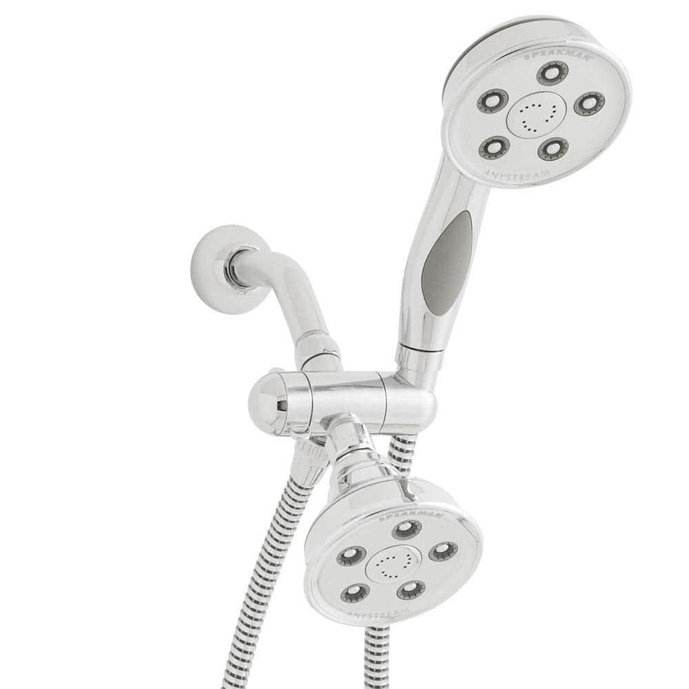 Speakman Caspian 3-Settings Polished Chrome 3.78-in Round Dual/Combo Shower Head 2.5 GPM