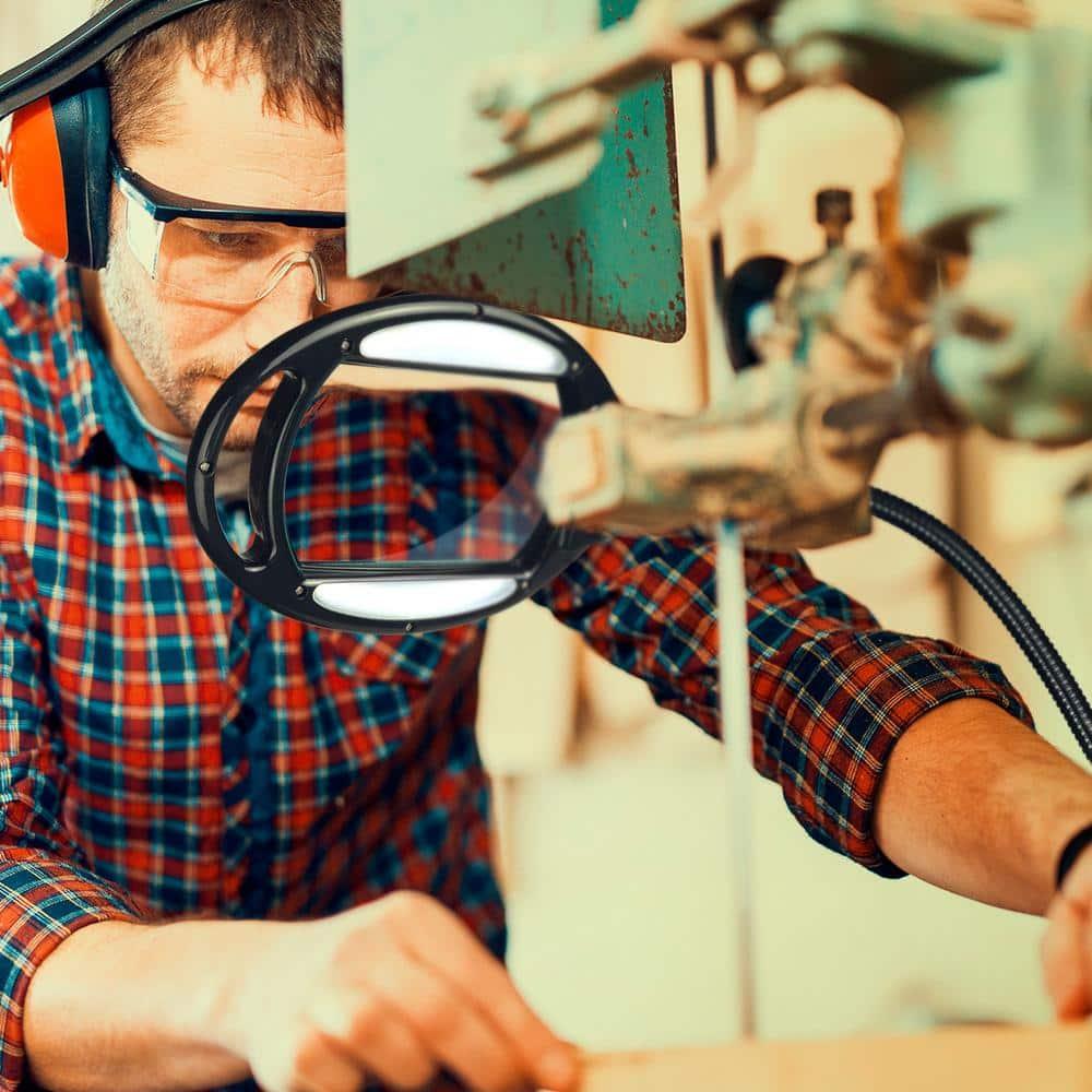 Brightech Pro 44 in. Industrial 2.25X Magnifying LED Floor Lamp with Adjustable Gooseneck Head